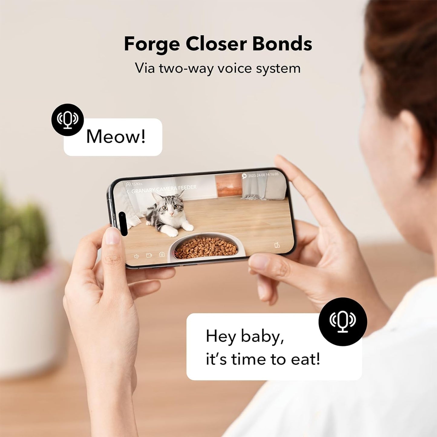 PETLIBRO Granary Camera Monitoring Feeder - 5L Automatic Cat Feeder with Camera, 1080P Night Vision, 5G WiFi 2-Way Audio, Low Food Sensor, Motion & Sound Alerts for Cat & Dog Single Tray