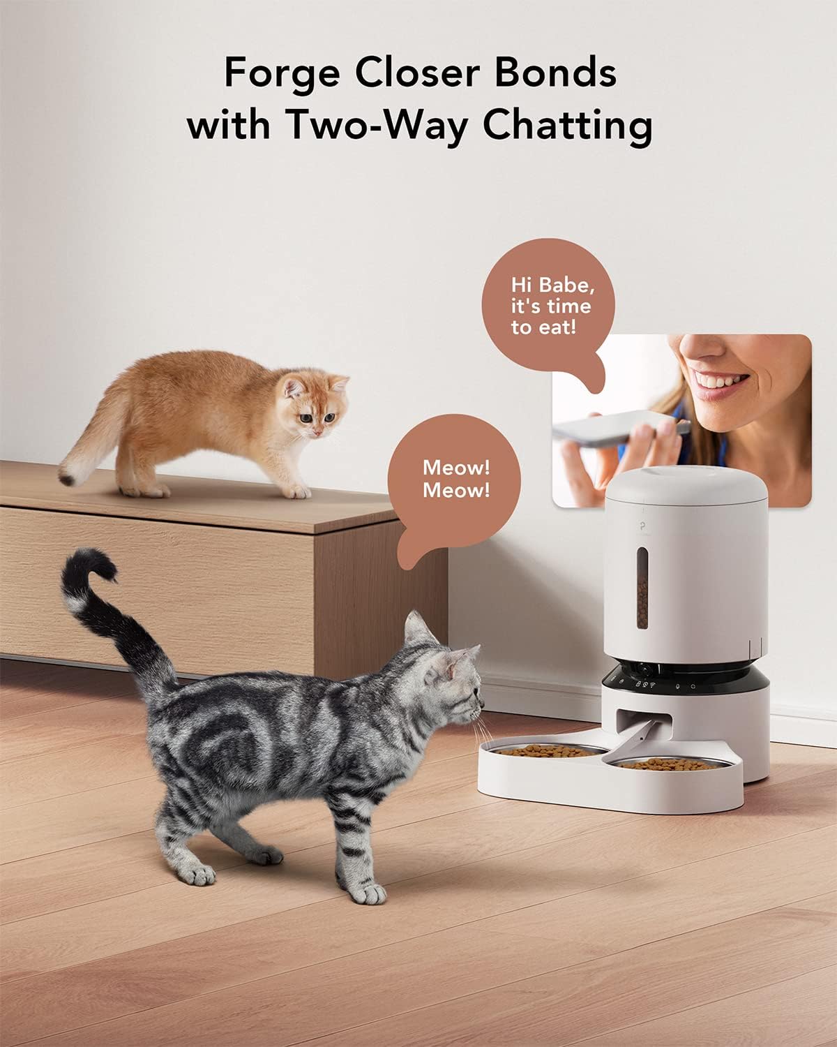 PETLIBRO 5L Automatic Cat Feeder with Camera for 2 Cats, Granary Camera Dual Food Tray, 1080P HD Video Night Vision, 5G WiFi Pet Feeder Pet Camera with Phone APP 2 Way Audio, Low Food & Motion & Sound Alerts for Cat & Dog Dual Tray