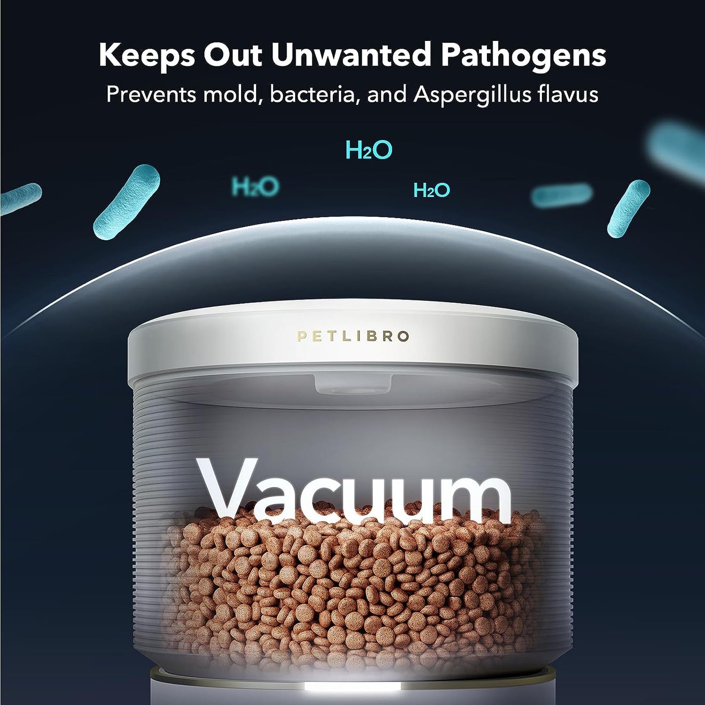 PETLIBRO Vacuum-Sealed Automatic Cat Feeders - 8L/34Cups Automatic Dog Feeder with 5G Wi-Fi, Automatic Cat Food Dispenser for Airtight Storage, Space Pet Feeder with 187mm Large Food Tray for Cat & Dog