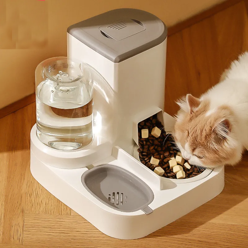 Kimpets Automatic Cat Feeder - Pet Drinking Water Large Capacity Water Dispenser Dry Wet Separation Food Container Pet Supplies