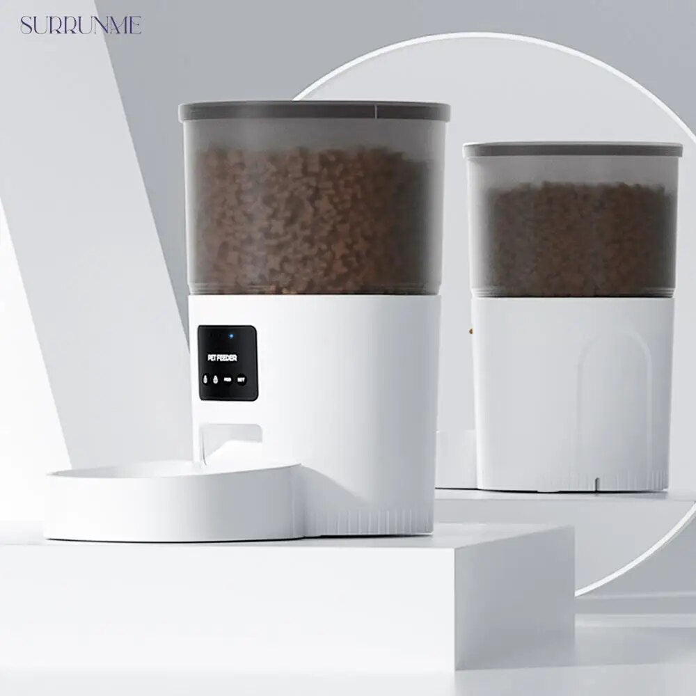 Surrunme 3L Smart Automatic Feeder - for Cats and Dogs Button or WiFi Control Auto Pet Food Dispenser Camera Video Voice Recorder
