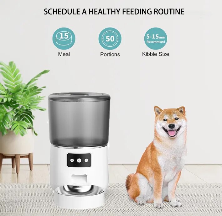 Tuya Smart WiFi 4L Pet Feeder - Cat And Dog Food Automatic Dispenser For Small And Medium-Sized Cats And Dogs Smart Remote Feeding