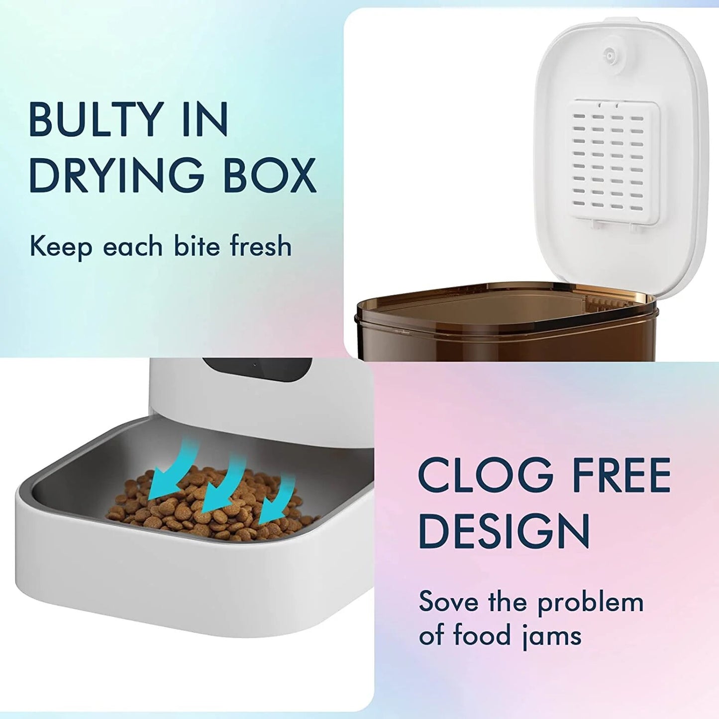 6L Automatic Cat Feeder - Timing with Camera Video Smart Pet Feeder for Cat Dogs Intelligent Dry Food Dispenser Voice Recorde Bowl