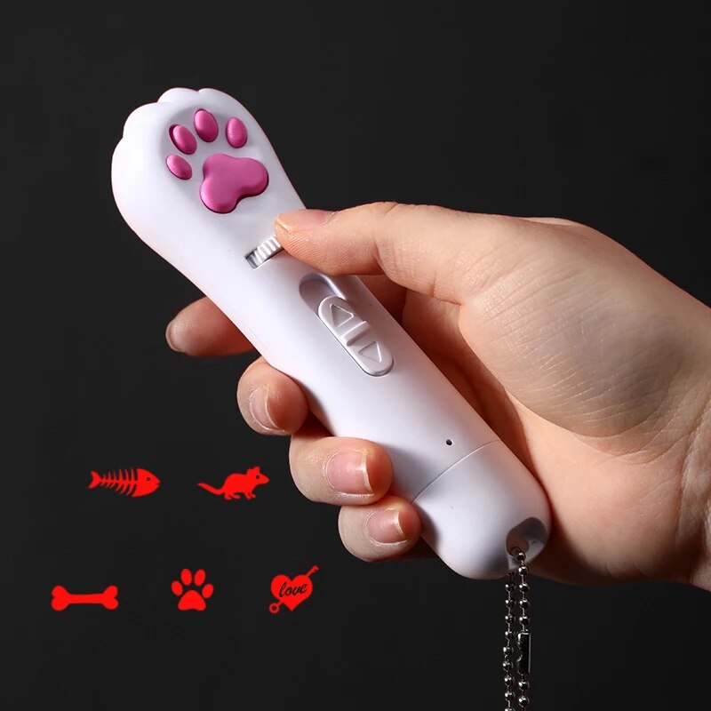 6 In 1 USB Pet Cats LED Laser - Cats Laser Transform Pattern Rechargeable Toys Interactive Bright Animation Pointer Light Pen Toys