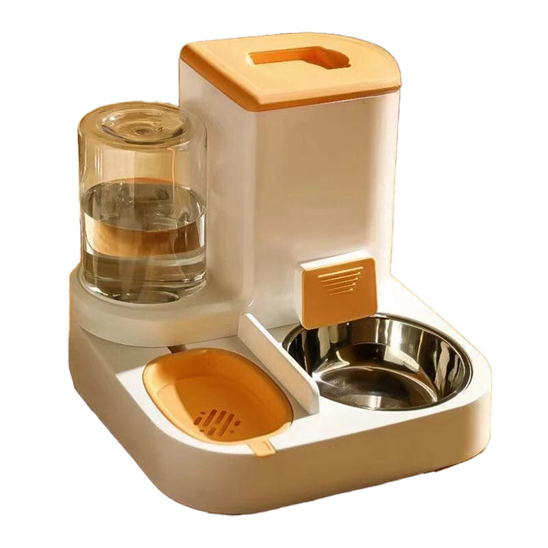 1L Water capacity + 2.2L Food storage capacity - Cat Bowl Automatic Feeder Large Capacity Food Storage Box with Water Dispenser Pets Food Container Feeder for Cats Feeding Bowls