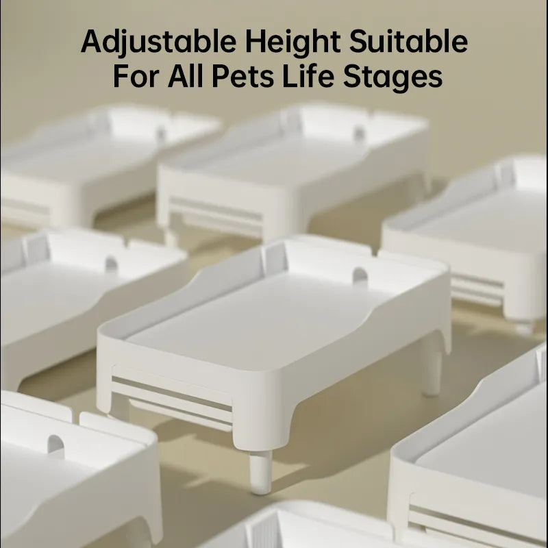 ROJECO Elevated Holder For Automatic Pet Feeders - Adjustable Height Suitable For Pets Cat Dog Feeder Bowl Accessories