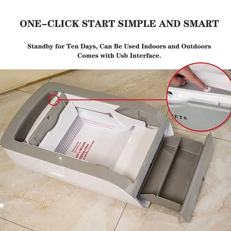 VOFORD Intelligent APP Cat Litter Box - Automatic Cat Toilet Deodorization Electric Shoveling Cleaning Plug / Battery 10 Days Standby
