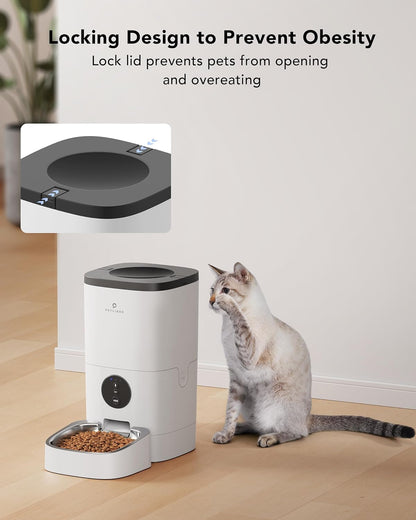 PETLIBRO 6L/4L Wifi Automatic Dog Feeder - Cat Food Dispenser with Customize Feeding Schedule, WiFi Automatic Cat Feeder with Timer Interactive Voice Recorder, Auto Dog Feeder for Cat Pet 1-4 Meals Dry Food