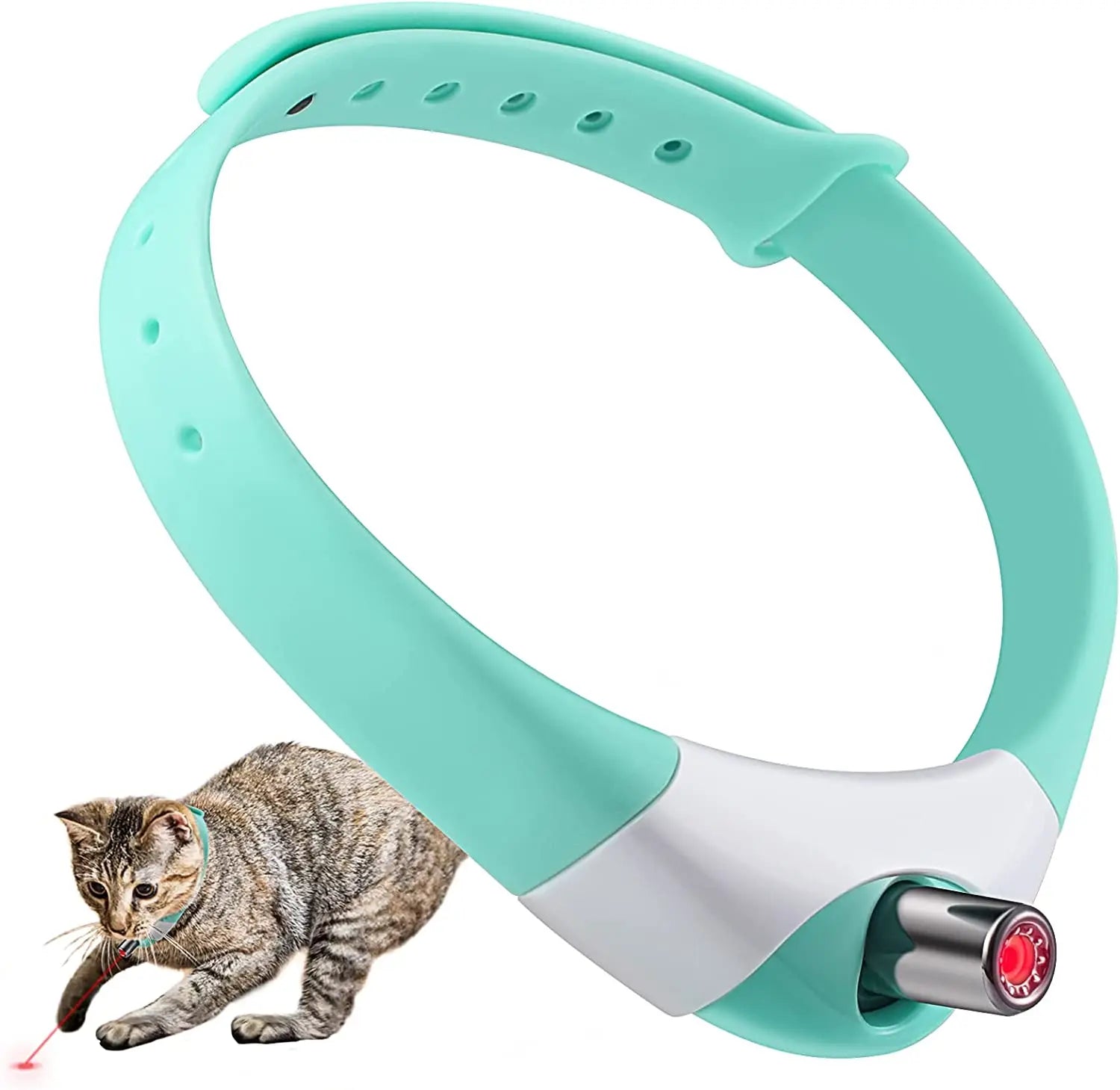 Wearable Cat laser Toy, Comfortable lightweight collar for kittens' necks.