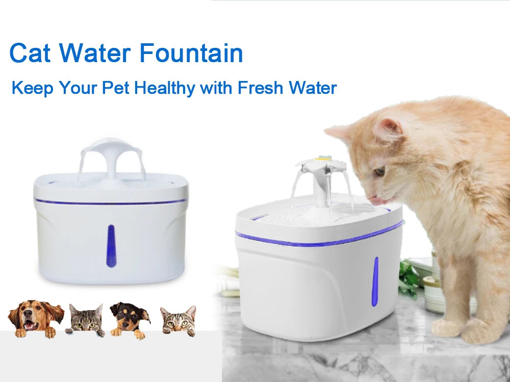 Cat Water Fountain, Encourages healthy drinking habits in cats with a quiet and spacious water fountain.