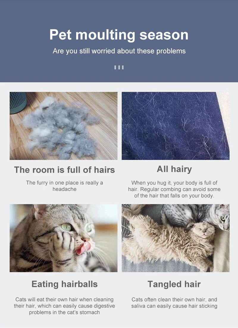 Pet Dog Hair Brush, Reduce pet hair and prevent hairballs with our stainless steel comb for regular grooming.