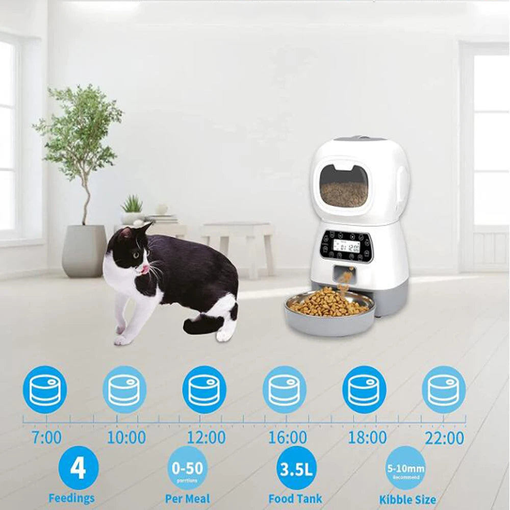 3.5L Automatic Pet Feeder, Speaking softly to your pet during meals can provide reassurance and comfort.