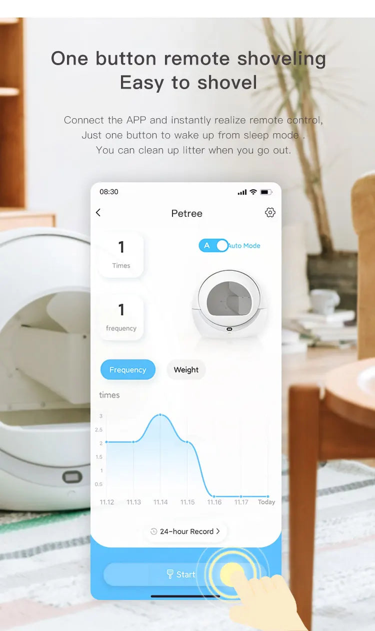 Automatic Cat Litter Box, Smart litter box cleaner with remote control and app access for effortless scooping anywhere.