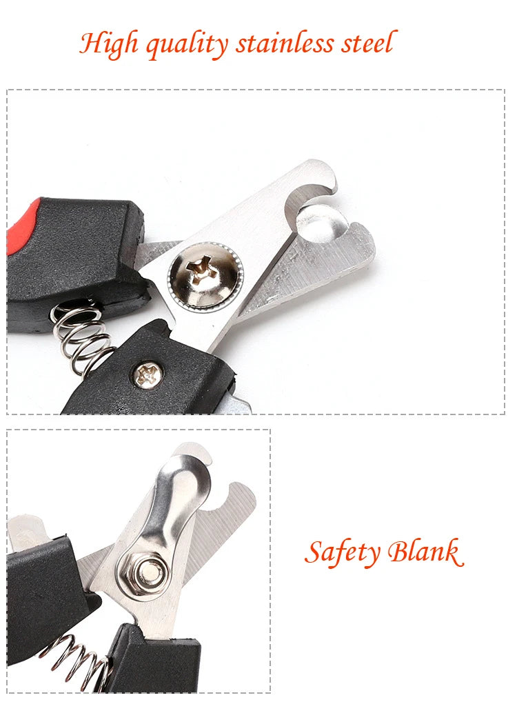Pet Nail Clipper, Stainless steel clippers for safe grooming, ensuring pet comfort.