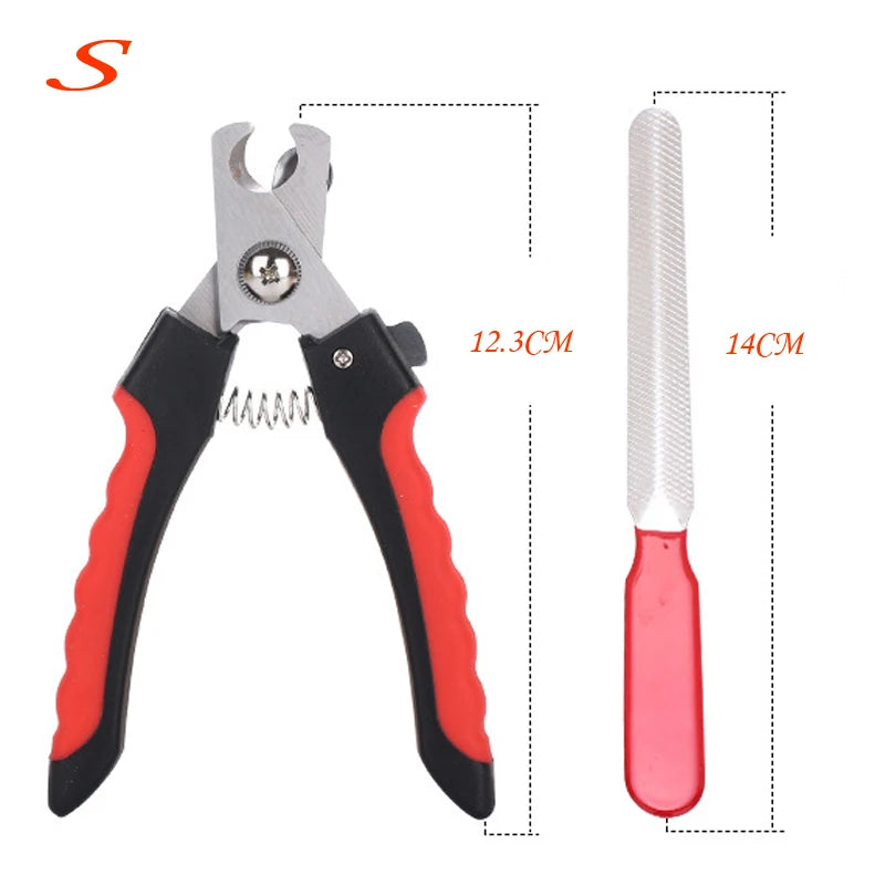 Pet Nail Clipper, Multifunctional pet grooming scissors for large dogs and cats, featuring stainless steel blades and comfortable grip.