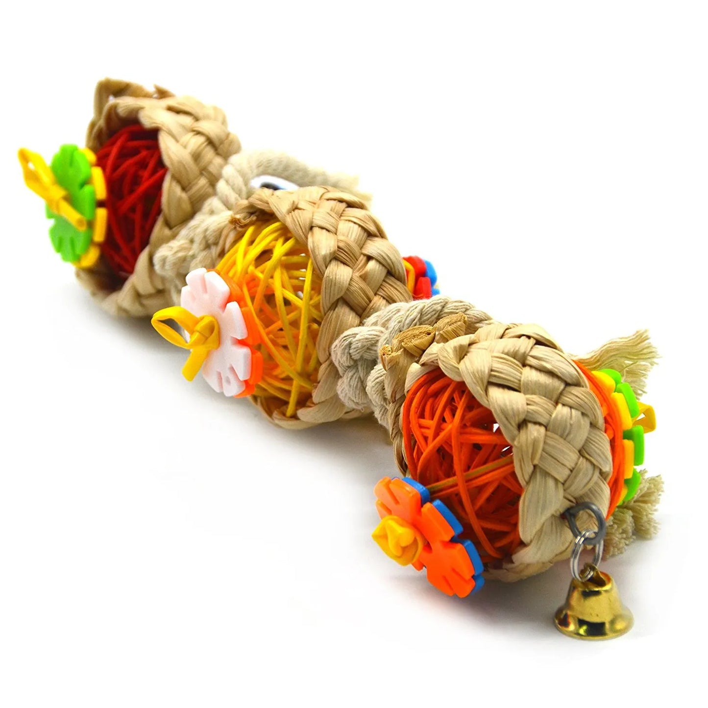 Parrot Shredder Toy - Dry Anti-biting Parrot Cage Foraging Toy Chewing Toy with Bell Parrots Toys And Bird Accessories For Pet Toy