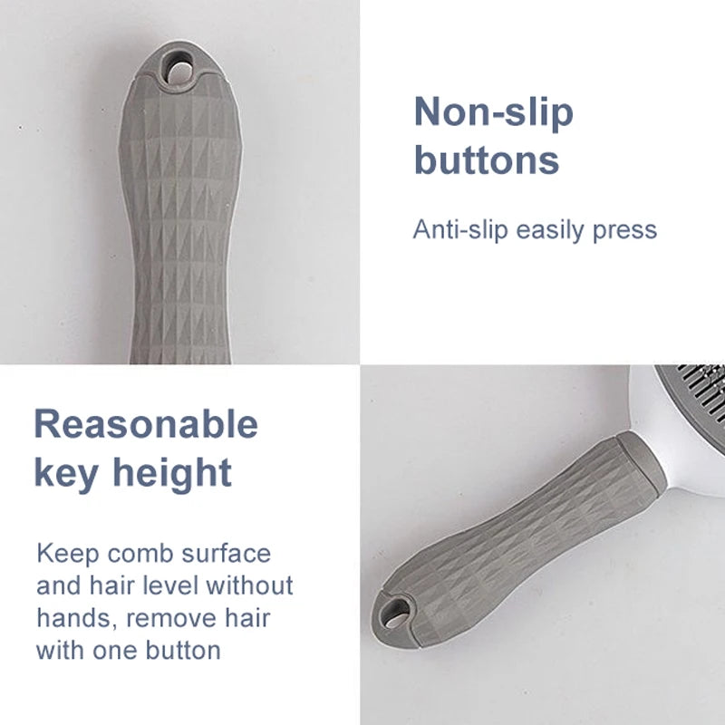 Pet Dog Hair Brush, Effortless grooming with easy-to-use non-slip buttons.