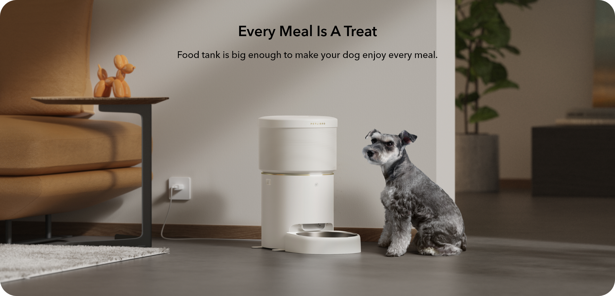 PETLIBRO Vacuum-Sealed Automatic Cat Feeder, Automatic treat dispenser fits large treats, including kibble up to 18mm, without jamming.