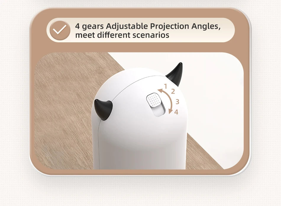 Adjustable projection angles cater to various settings with four gears for customizable play.