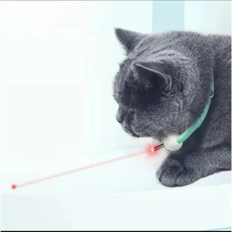 Pet Exercise Toys, Interactive pet collar with smart technology, USB charging, and amusing laser lights for cats.