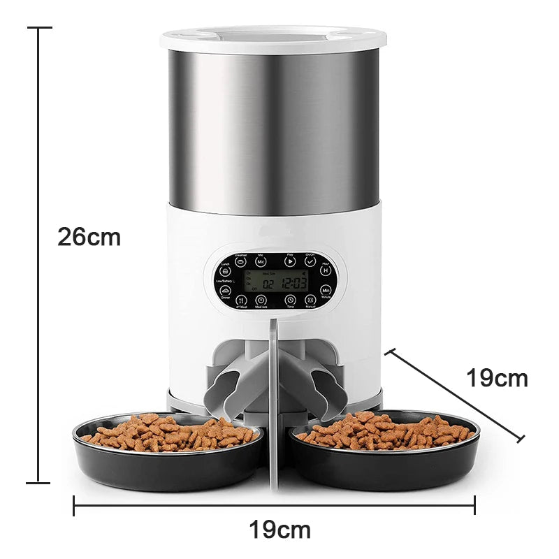 Smart APP 3L Pet Feeder, Smart APP Pet Feeder with programmable meal and portion scheduling, suitable for cats and dogs.