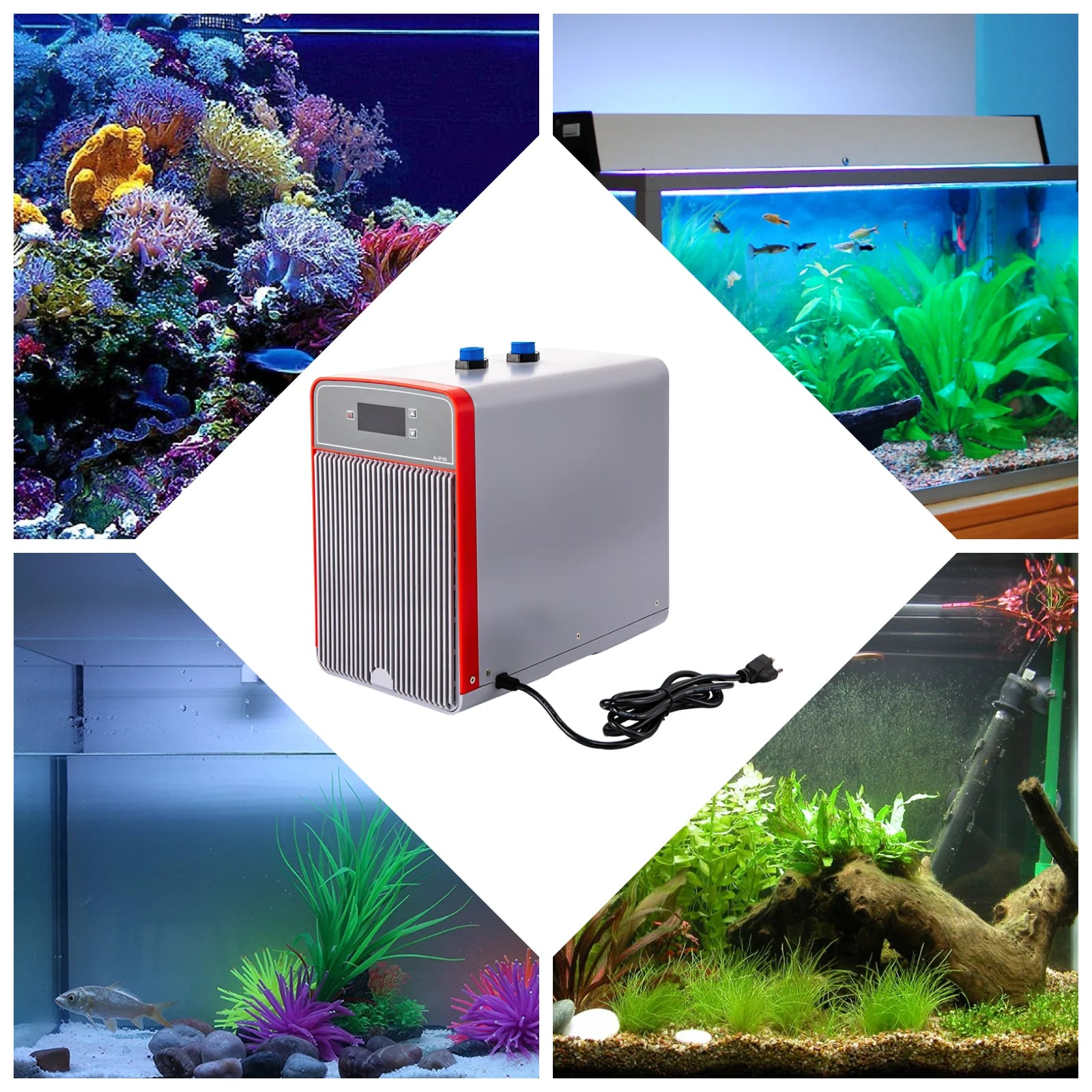 Aquarium Chiller, Water tank capacity under 42 gallons, suitable for small-scale applications.