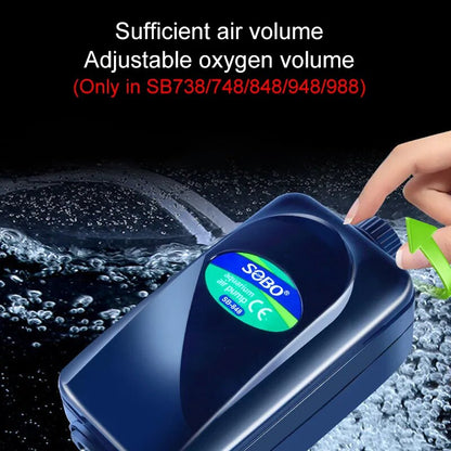 SOBO Silent Aquarium Oxygen Air Pump - Fish Tank Adjustable Air Volume High Power Oxygenator Air Compressor Aerator 220v 12w