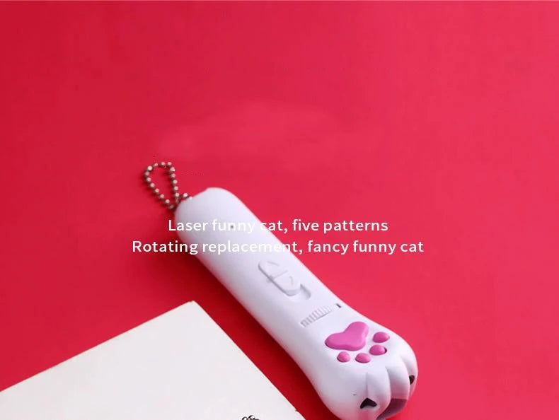 6 In 1 USB Pet Cats LED Laser, Interactive laser toy with six modes, including rotating patterns, for playful feline fun.