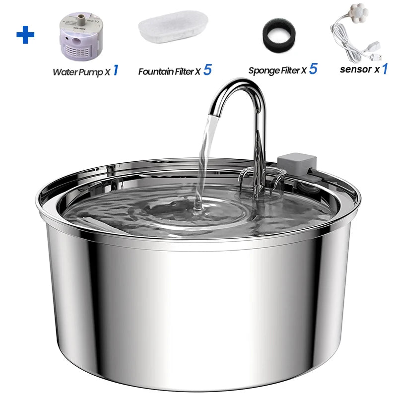 Water pump and features for a clean and convenient feline drinking experience.