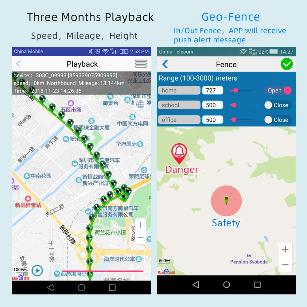 G12 Mini GPS GSM Wifi LBS tracker, GPS Tracker for pets: track location, activities, and receive alerts for entry/exit zones.