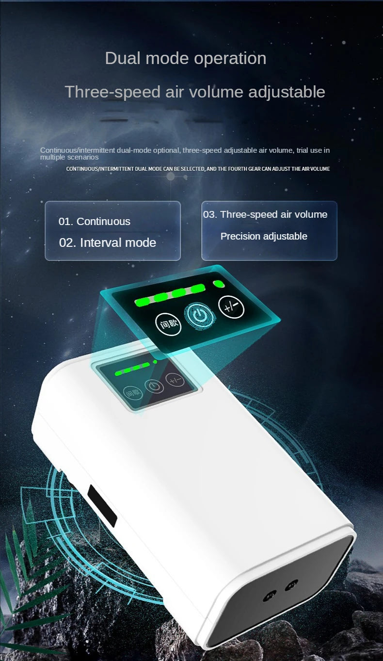 Aquarium Fish Tank Oxygen Pump, Adjustable air volume in 3-4 gears for continuous or intermittent operation in various aquatic settings.