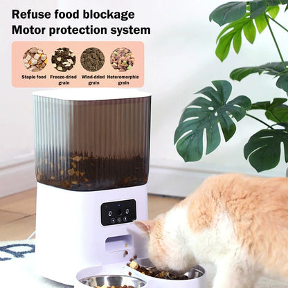 5L Automatic Cat Feeder - WiFi with Camera HD Smart Interactive Pet Food Dispenser Timer Stainless Steel Bowl Auto Dog Feeder