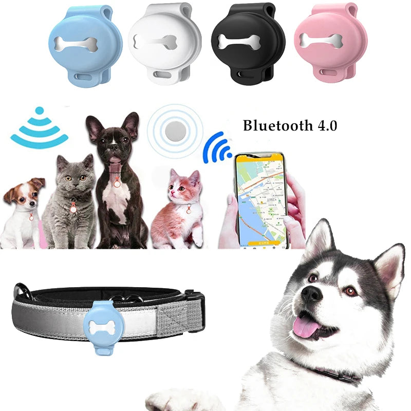 Pet GPS Tracker Smart Locator, Track and locate pets with this smart collar, featuring Bluetooth connectivity and anti-lost technology.