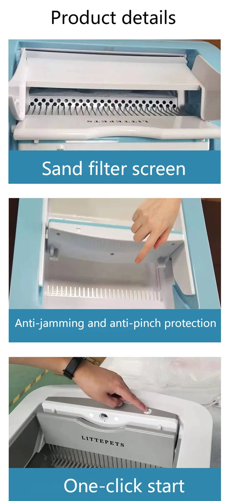 VOFORD Intelligent APP Cat Litter Box, Smart cat litter box with automatic deodorization and electric shoveling/cleaning features.