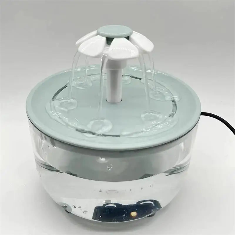 BOUSSAC 1200ml 1.2L Automatic Cat Water Fountain, Compact product measures approximately 15x15x9cm, perfect for small spaces.