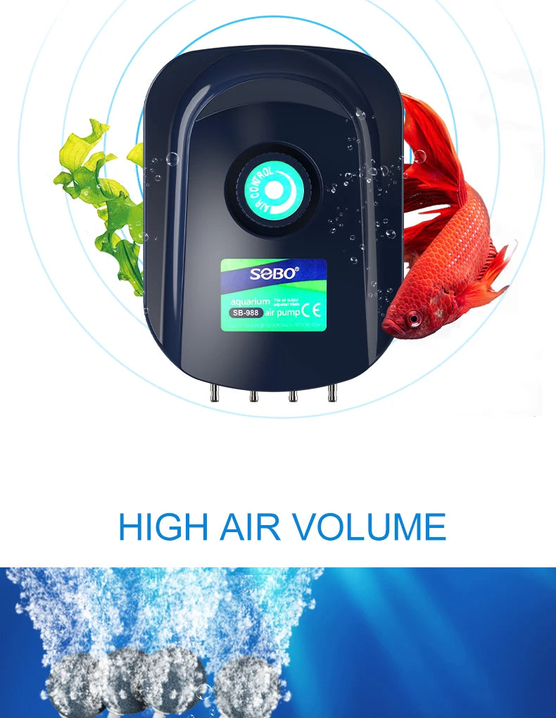 SOBO 748 High Power 8w Fish Tank Oxygen Air Pump, High-quality air pump with durability, perfect for outdoor activities.