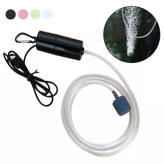 Aquarium Oxygen Air Pump - Portable USB Silent Air Pumps with Air Stone Fish Tank Aerator Mini Oxygen Pump Aquarium Accessories