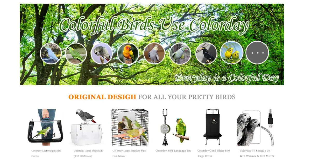 Birds Thermostat Lamp, Colorful thermostat lamp provides warmth and comfort for parrots and other birds with adjustable temperature control.