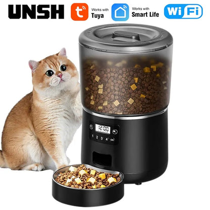 Tuya Smart WiFi 4L Pet Feeder - Cat And Dog Food Automatic Dispenser For Small And Medium-Sized Cats And Dogs Smart Remote Feeding