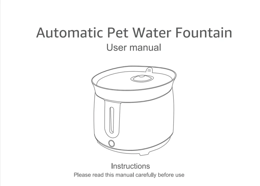 2L Cat Water Fountain, Set up automatic pet water fountain safely with careful reading of user manual.
