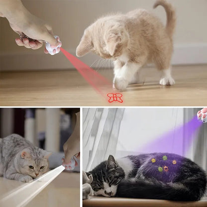 Pet Cat Toys Pet Laser Toy for Cats - Interactive Funny Kitten Training Laser Toy Usb Rechargeable Multifunctional Cat Accessories