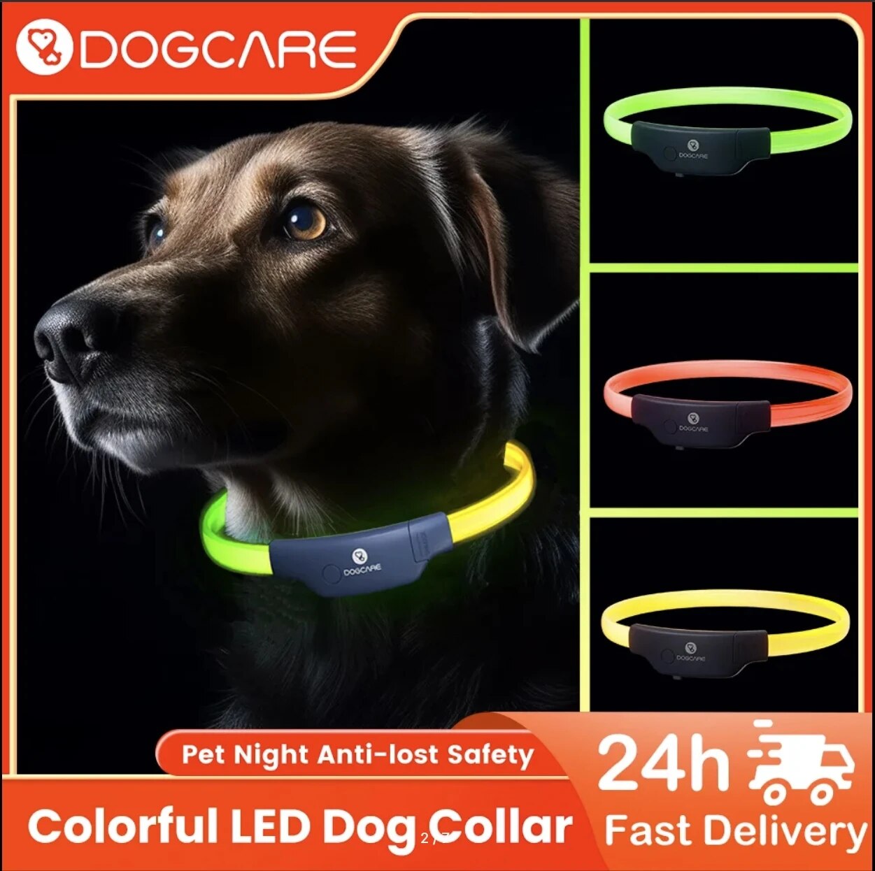 DOGCARE LC01 LED Dog Collar - Colorful Luminous Collar 300m Visible Anti-lost IP67 Waterproof Rechargeable Pet Cat Dog Accessories