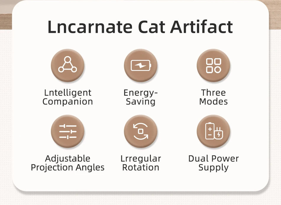 Automatic cat toy with 3 modes, adjustable angles, and dual rotation for feline fun.