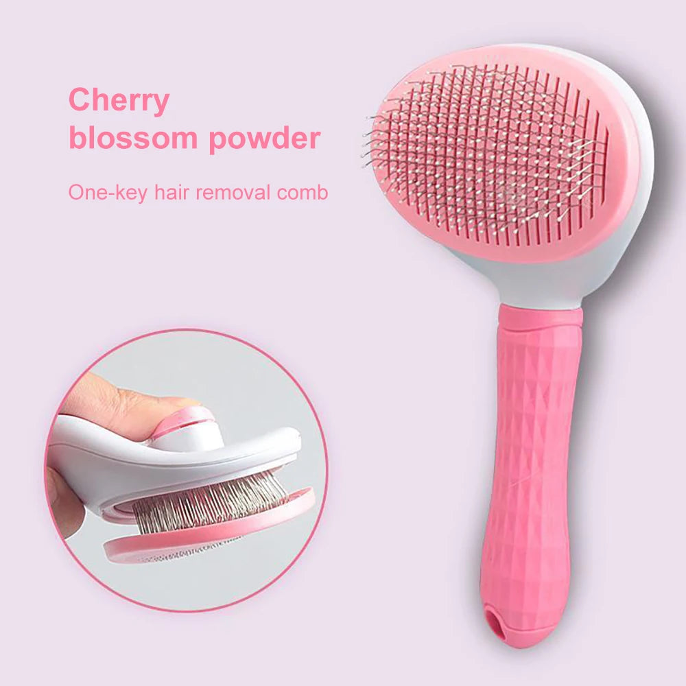 Pet Dog Hair Brush, Easy one-key detangling comb for pet dogs with long hair
