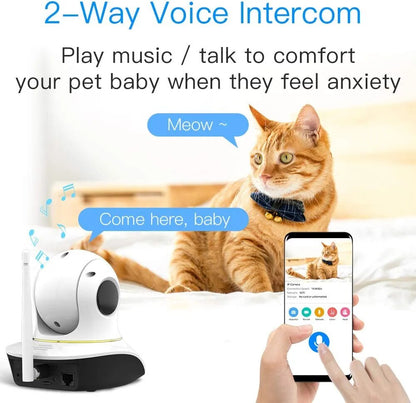 AMOBOX Pet Camera - Cat Camera with Laser Wireless Dog Camera 1080P Cat Toys,APP Remote Control Home Security Camera for Pet &Baby