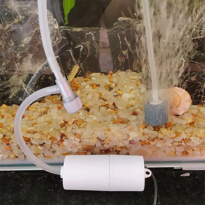 Aquarium Oxygen Air Pump - Portable USB Silent Air Pumps with Air Stone Fish Tank Aerator Mini Oxygen Pump Aquarium Accessories