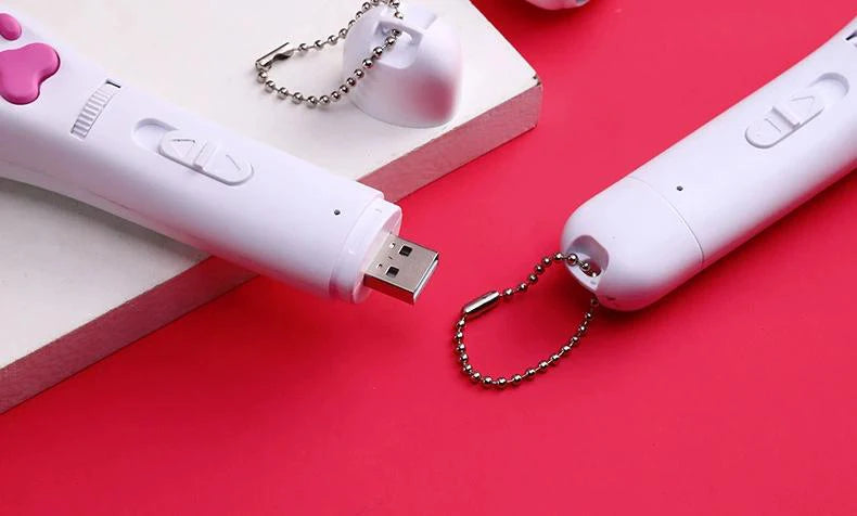 6 In 1 USB Pet Cats LED Laser, Eco-friendly and durable cat toy made from high-quality ABS material.