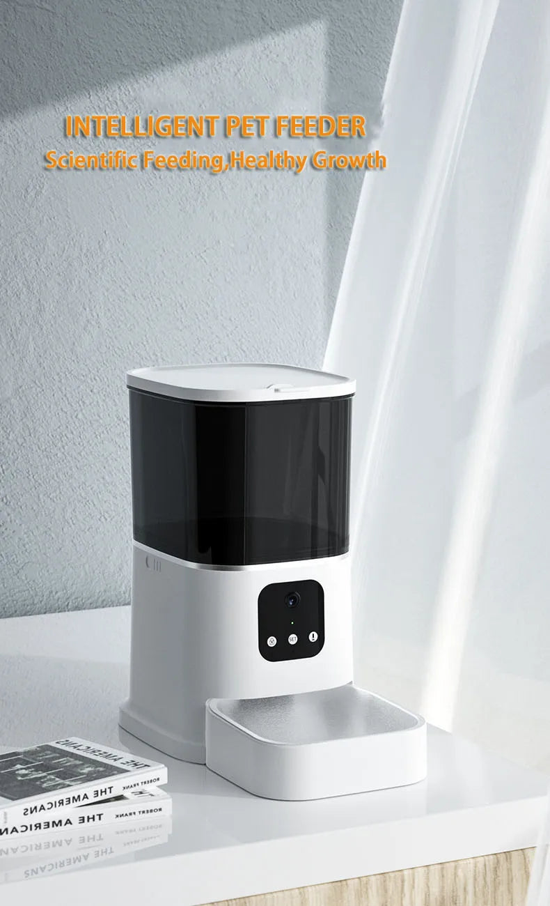 6L Automatic Cat Feeder, Smart Feeder for Cats and Dogs: WiFi-controlled automatic feeder with timer, portion control, and voice recording.