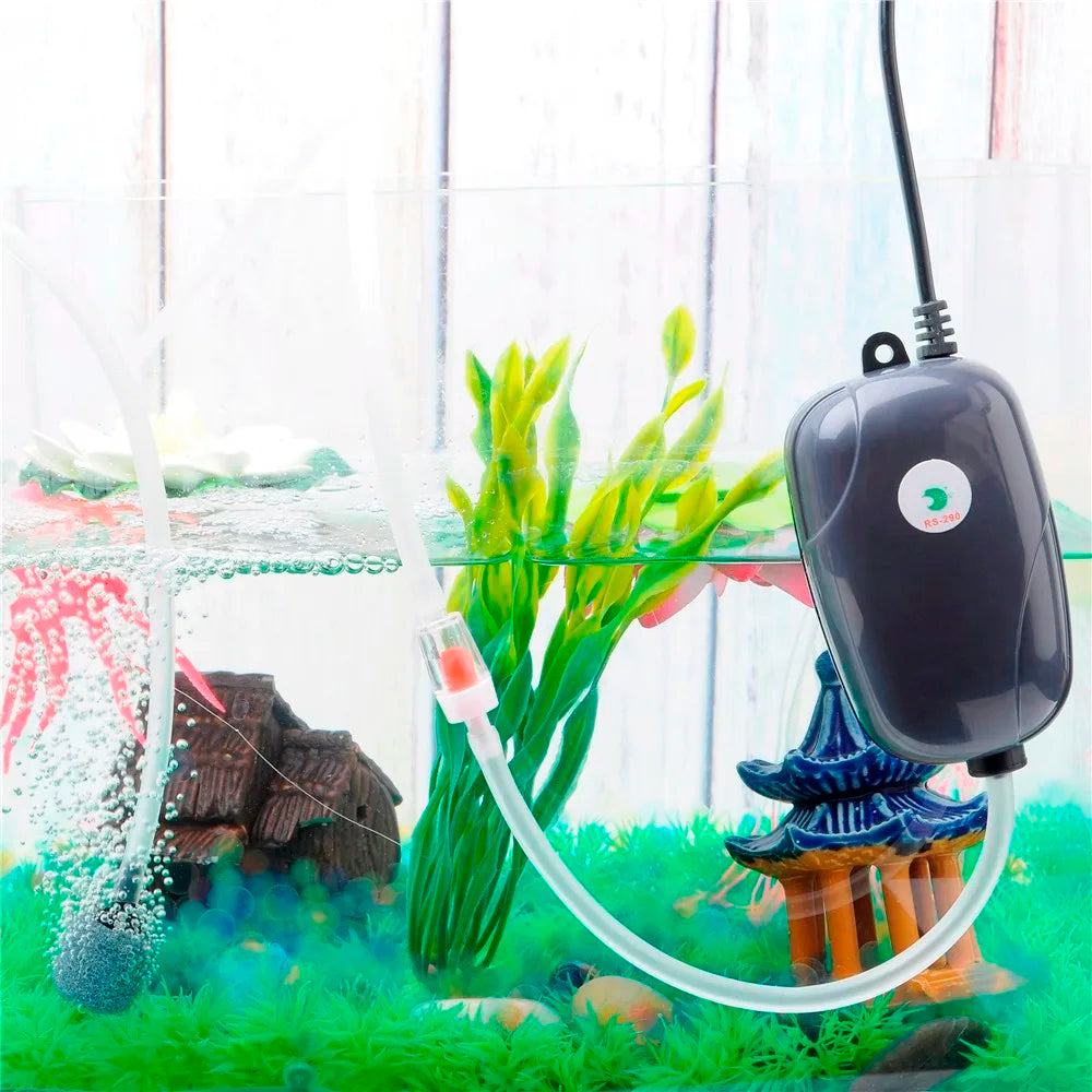 Aquarium Air Pump, RS290 and RS390 models operate on 220V/50Hz AC power; note: not suitable for US, Canada, Japan, Mexico, or Brazil.