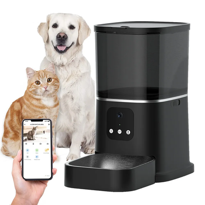 6L Automatic Pet Feeder - Smart Recorder APP Control Remote Feeding Timer Feed Cat Dog Food Dispenser With WiFi HD Camera Pet Bowl